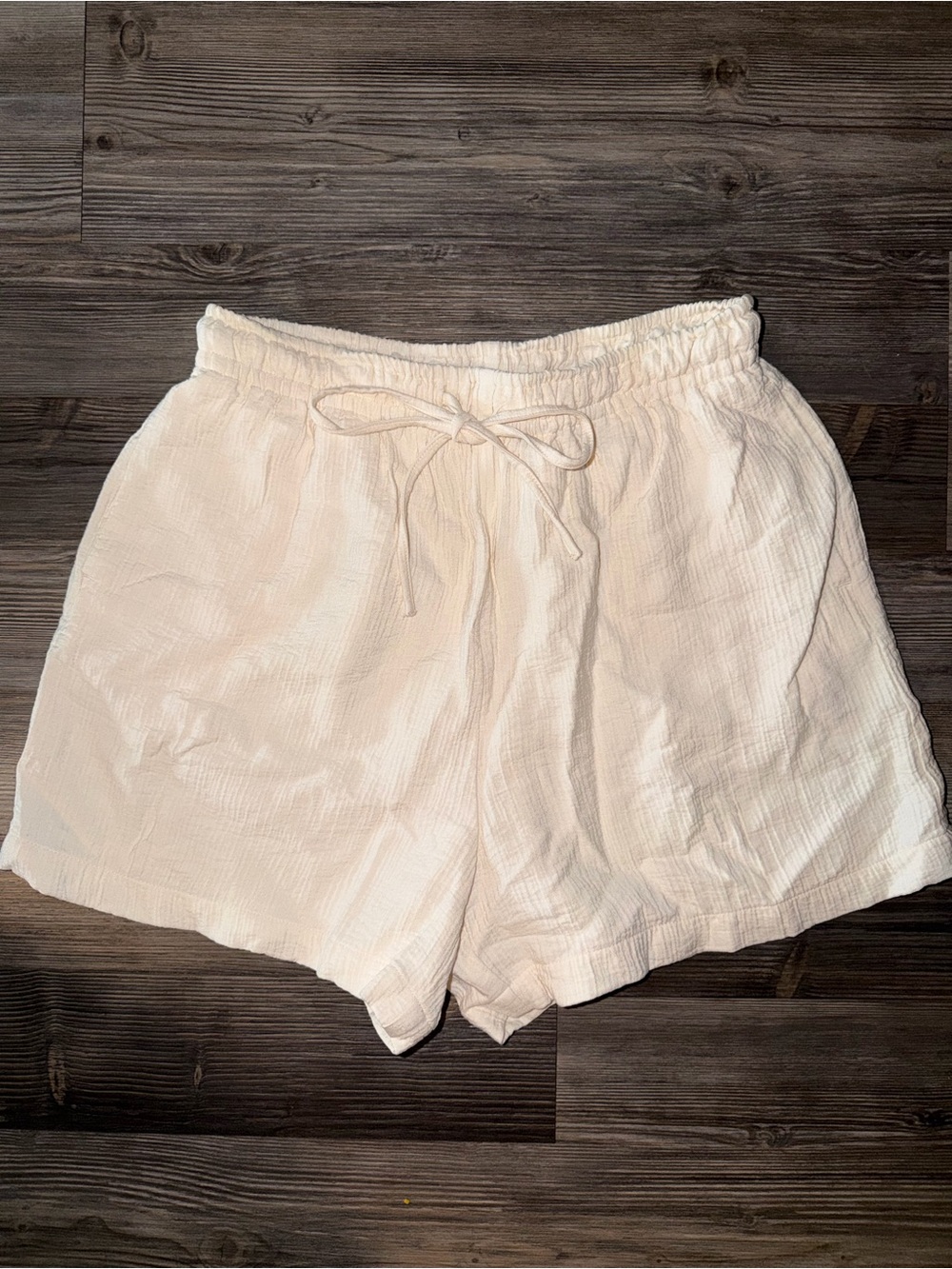 2/$13 a new day Cream Drawstring Casual linen Shorts
